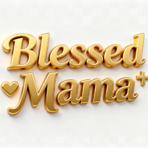 3D Gold Blessed Mama PNG