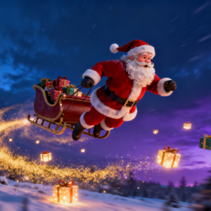 3D Santa Claus Motion Christmas PNG