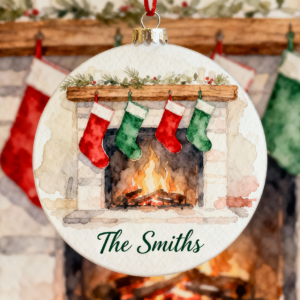 Family Christmas Stockings Round Ornament PNG