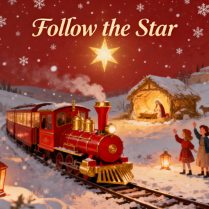 Follow the Star Christian Christmas Train PNG