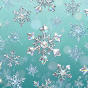 Holographic Silver Snowflake Tumbler Wrap PNG