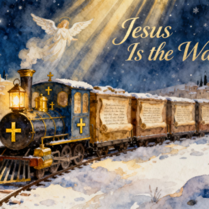 Jesus Is the Way Christian Christmas Train PNG