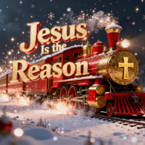 Jesus Is the Reason 3D Christmas Train PNG