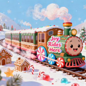 Joy Rides Here Christmas Train PNG