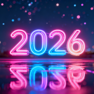Neon Rainbow 2026 PNG
