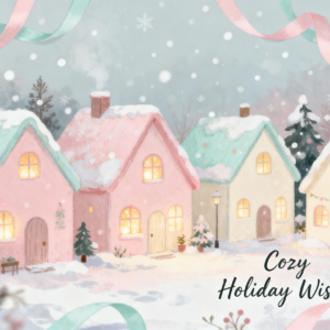 Pastel Christmas Village PNG