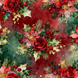 Watercolor Christmas Floral Holiday
