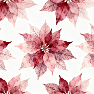 Watercolor Poinsettia Dusty Rose Christmas