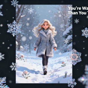 You’re Warmer Than You Think Winter Woman Clipart PNG